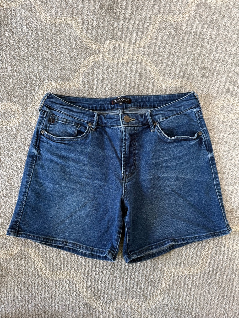 Dear John Women's Mid-Blue Denim Shorts - Size 30
